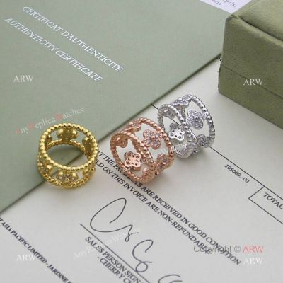 Replica V CA Perlee Sweet Clovers Rings Hollow Ring